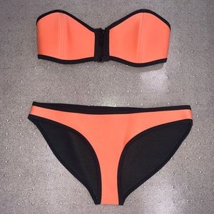 Triangl Orange/Coral Strapless Bikini